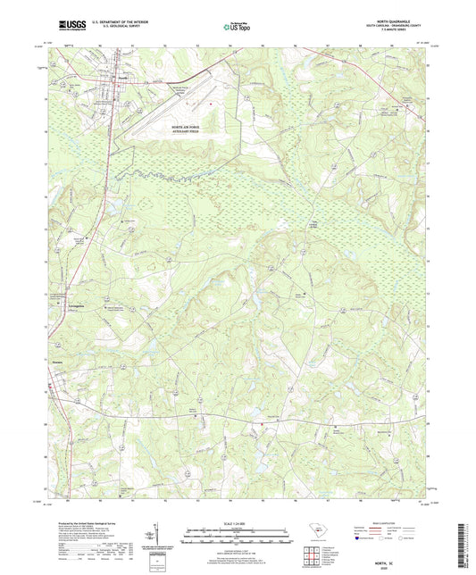 North South Carolina US Topo Map Image