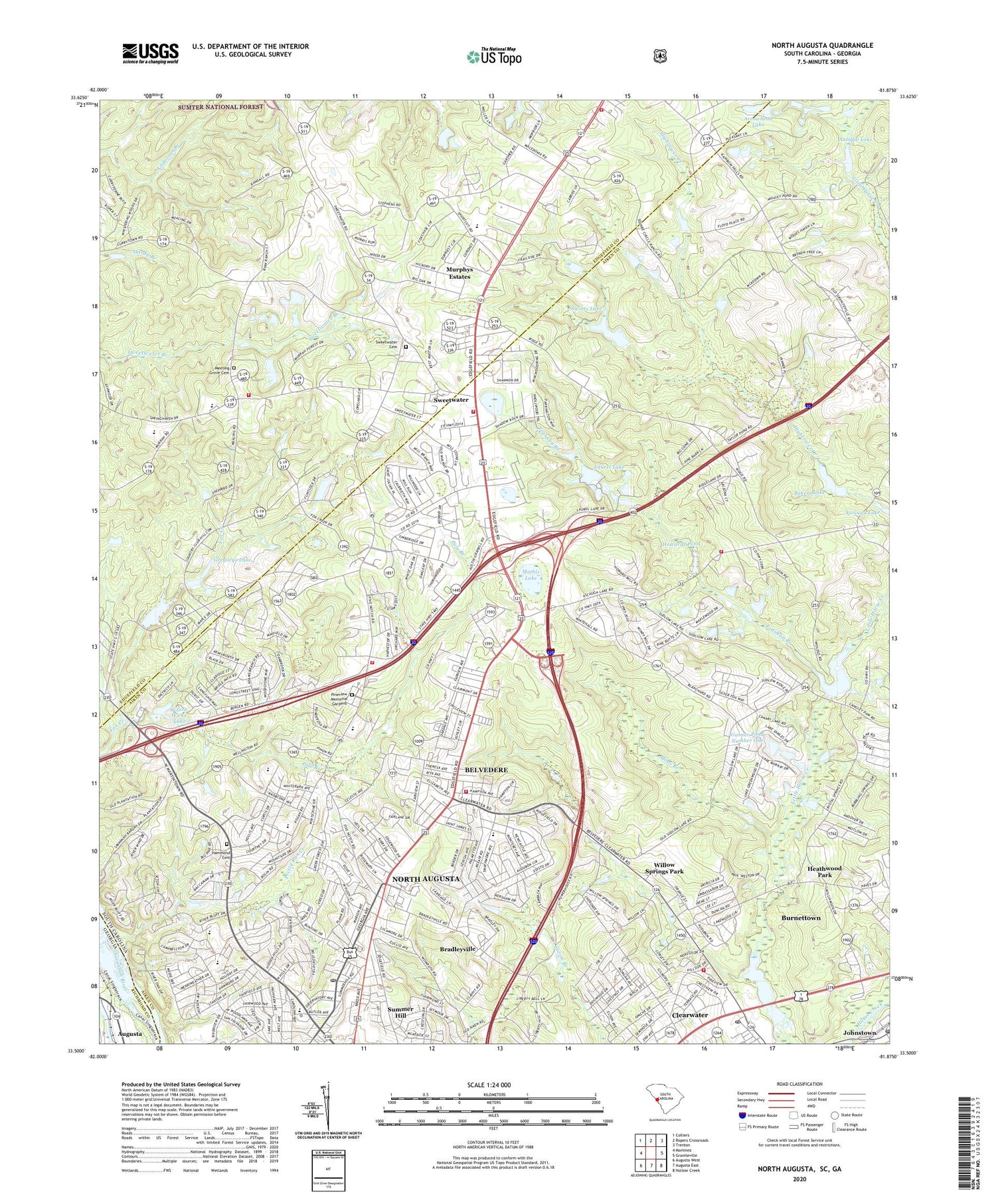 North Augusta South Carolina US Topo Map Image