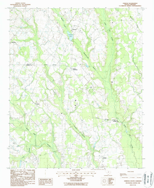 Classic USGS Oswego South Carolina 7.5'x7.5' Topo Map Image