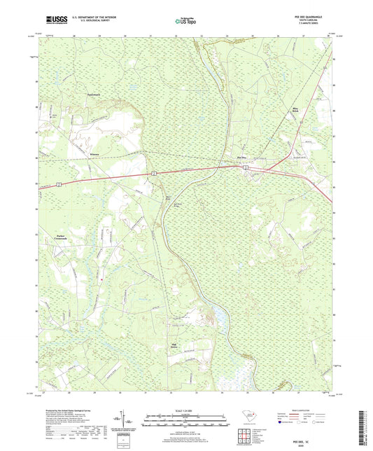 Pee Dee South Carolina US Topo Map Image