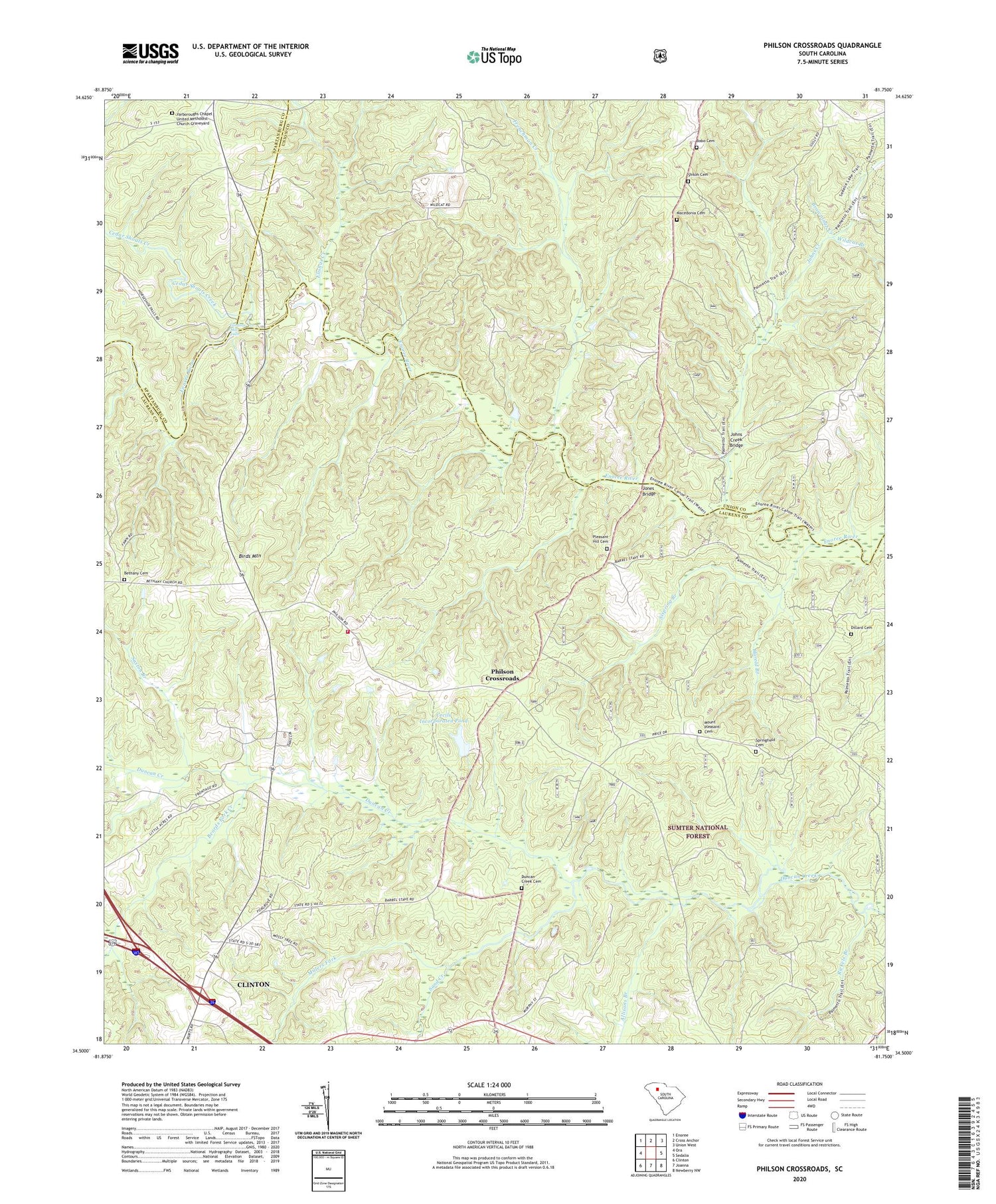 Philson Crossroads South Carolina US Topo Map Image