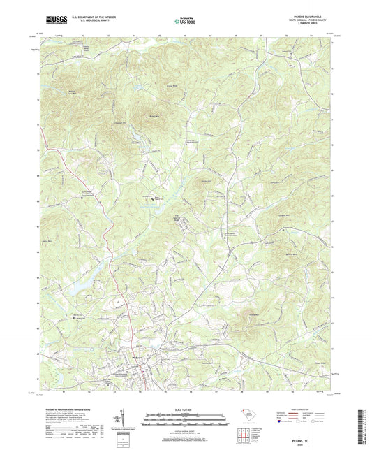 Pickens South Carolina US Topo Map Image