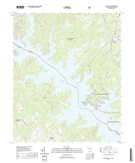 Plum Branch South Carolina US Topo Map Image