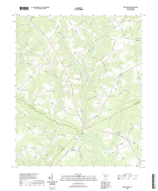 Pond Branch South Carolina US Topo Map Image