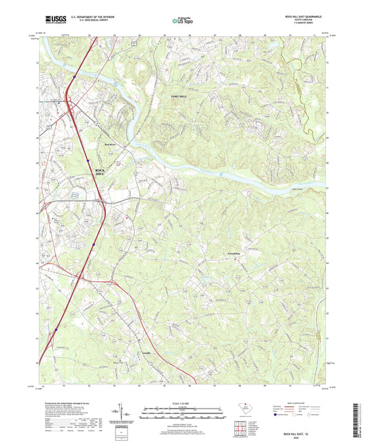 Rock Hill East South Carolina US Topo Map Image