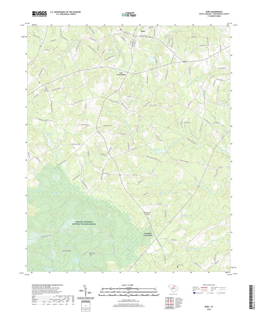 Ruby South Carolina US Topo Map Image