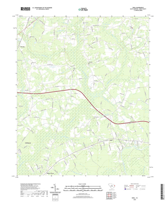 Shell South Carolina US Topo Map Image