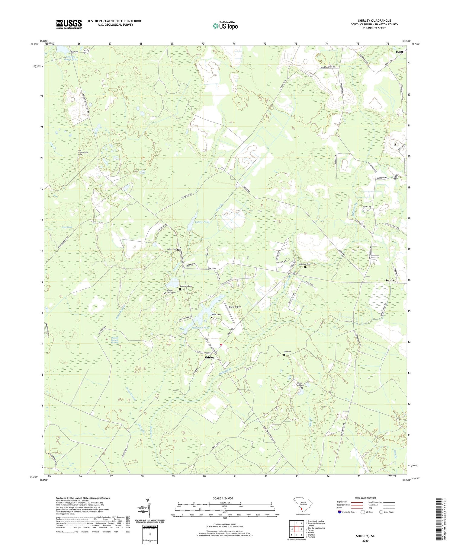 Shirley South Carolina US Topo Map Image