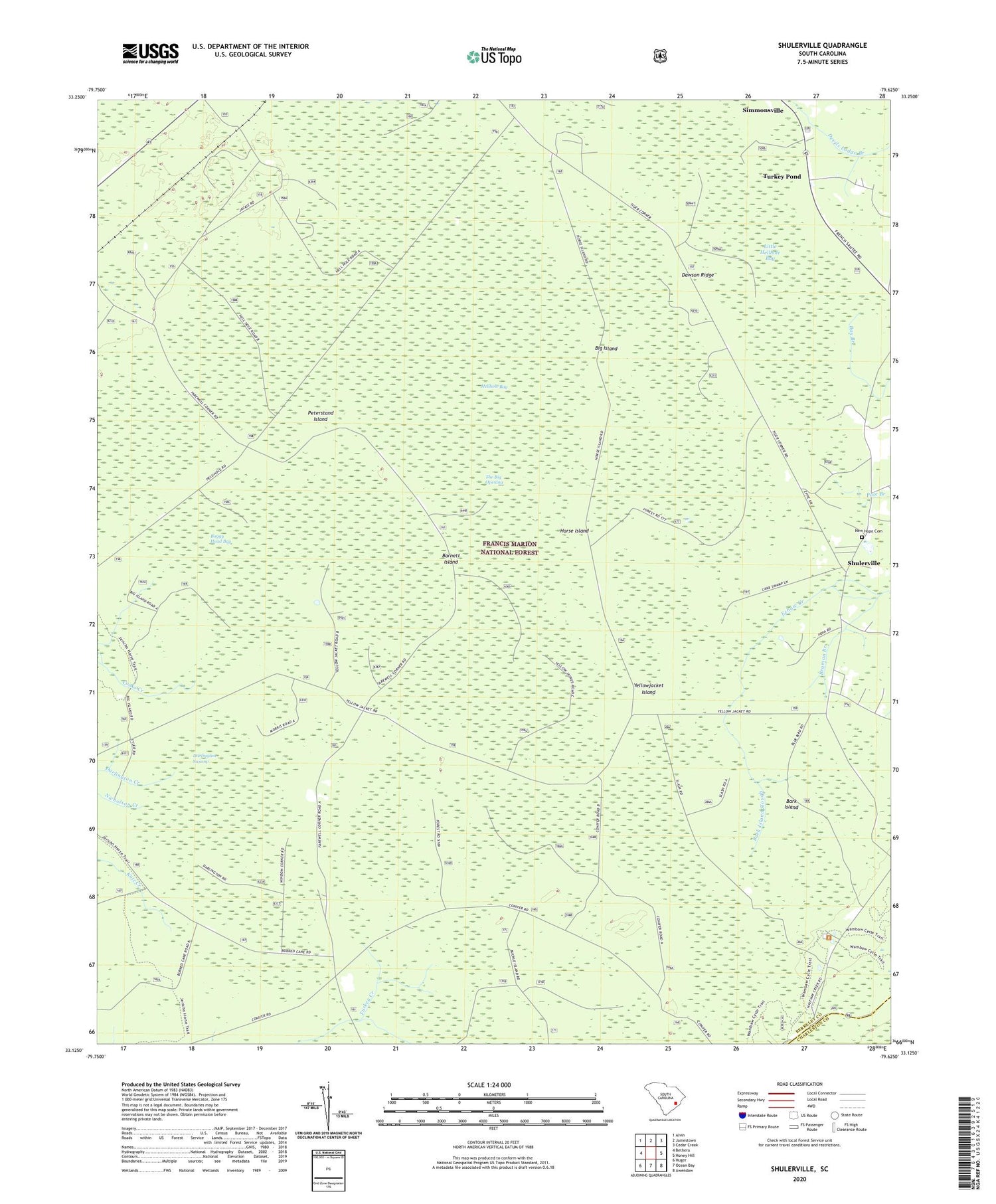Shulerville South Carolina US Topo Map Image