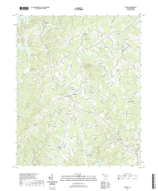 Six Mile South Carolina US Topo Map Image