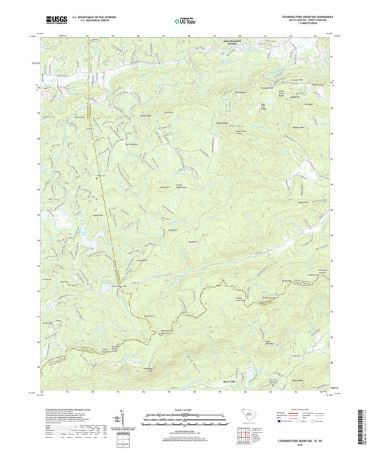 Standingstone Mountain South Carolina US Topo Map Image
