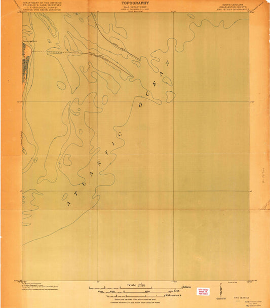 Classic USGS James Island OE E South Carolina 7.5'x7.5' Topo Map Image