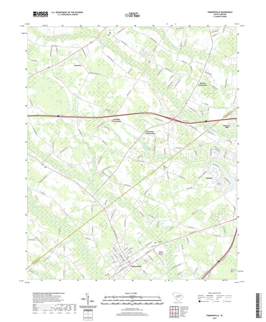 Timmonsville South Carolina US Topo Map Image