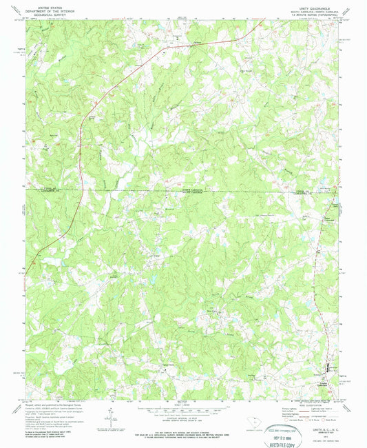 Classic USGS Unity South Carolina 7.5'x7.5' Topo Map Image