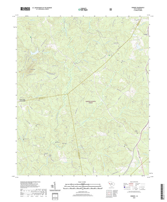 Verdery South Carolina US Topo Map Image
