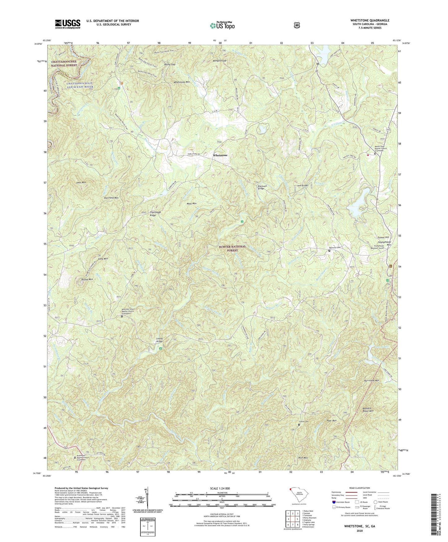 Whetstone South Carolina US Topo Map Image