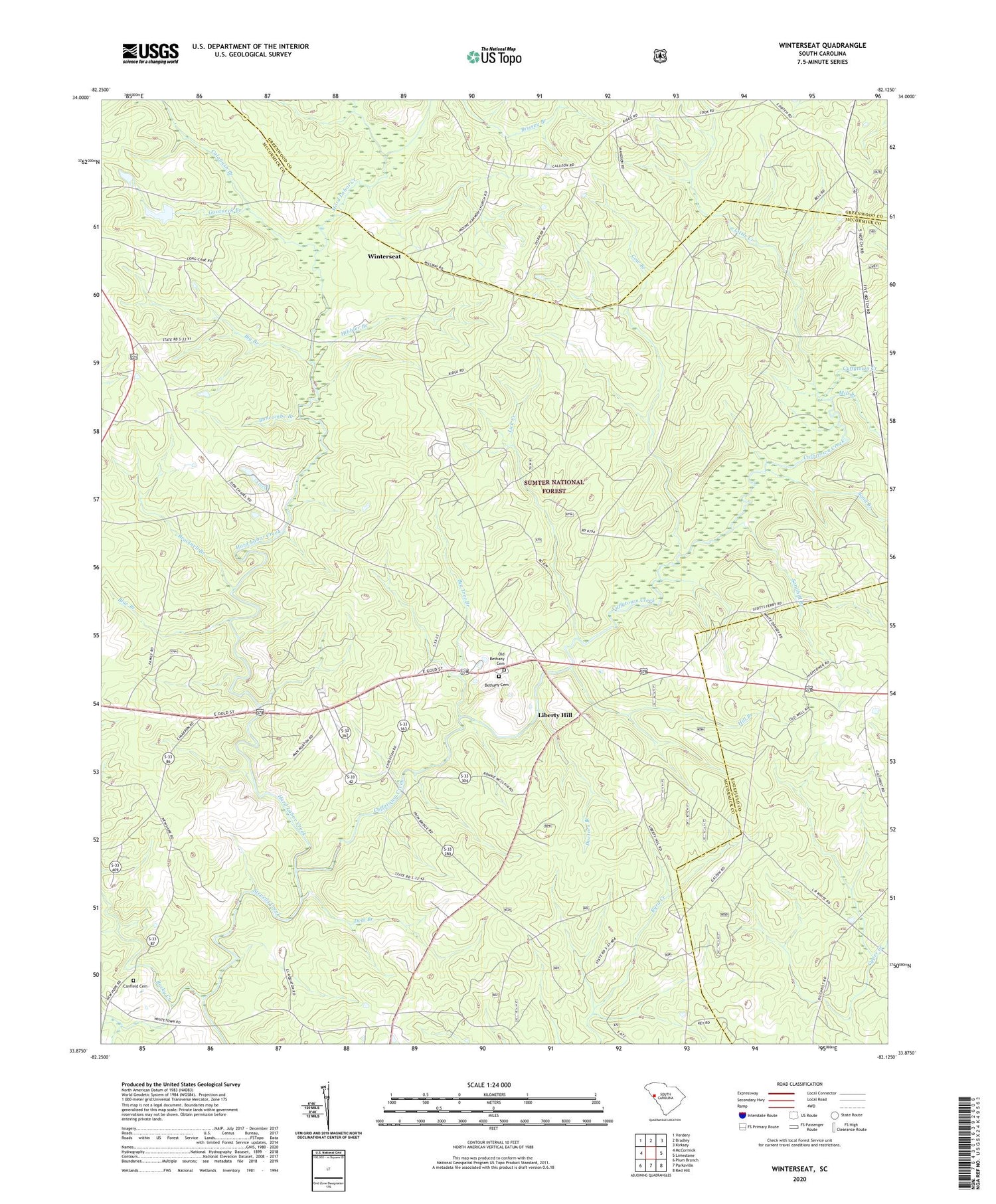 Winterseat South Carolina US Topo Map Image