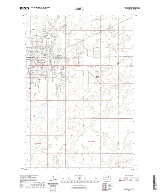 Aberdeen East South Dakota US Topo Map Image