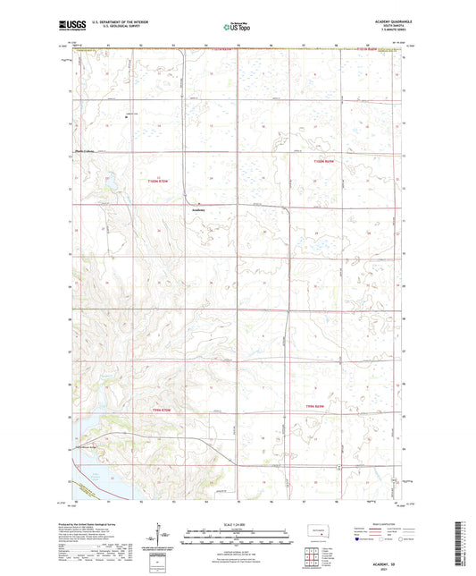 Academy South Dakota US Topo Map Image