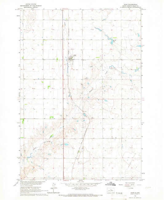 Classic USGS Agar South Dakota 7.5'x7.5' Topo Map Image