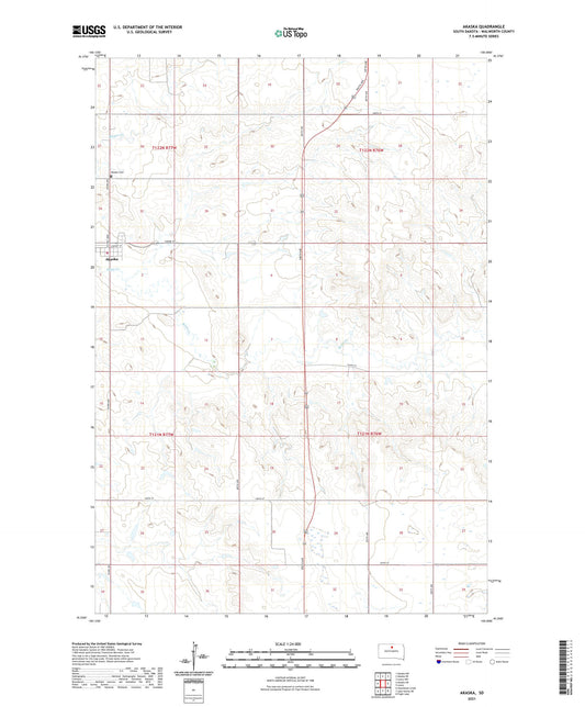 Akaska South Dakota US Topo Map Image