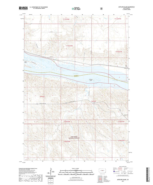 Antelope Island South Dakota US Topo Map Image