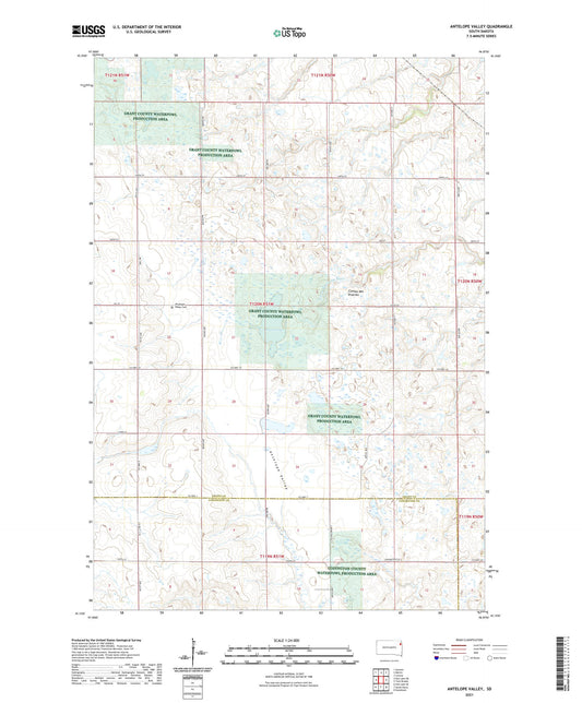 Antelope Valley South Dakota US Topo Map Image