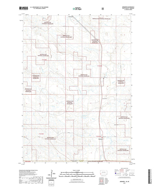 Ardmore South Dakota US Topo Map Image