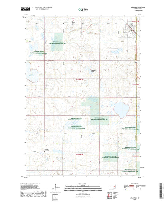 Arlington South Dakota US Topo Map Image