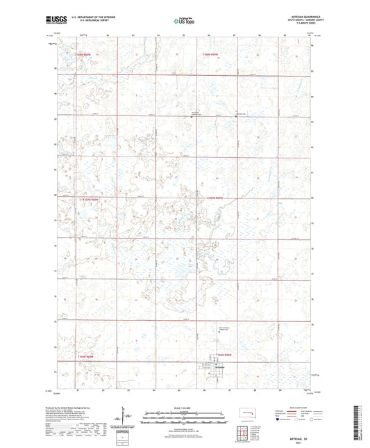 Artesian South Dakota US Topo Map Image