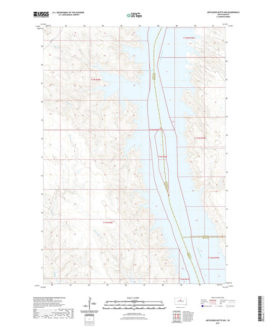 Artichoke Butte NW South Dakota US Topo Map Image