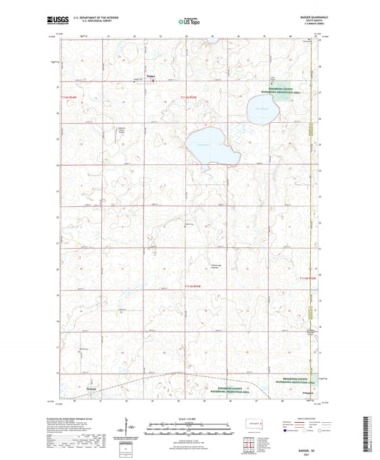 Badger South Dakota US Topo Map Image
