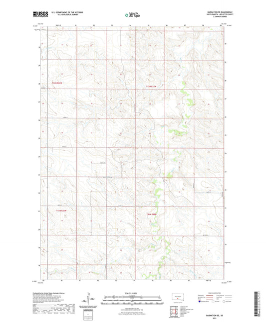 Badnation SE South Dakota US Topo Map Image