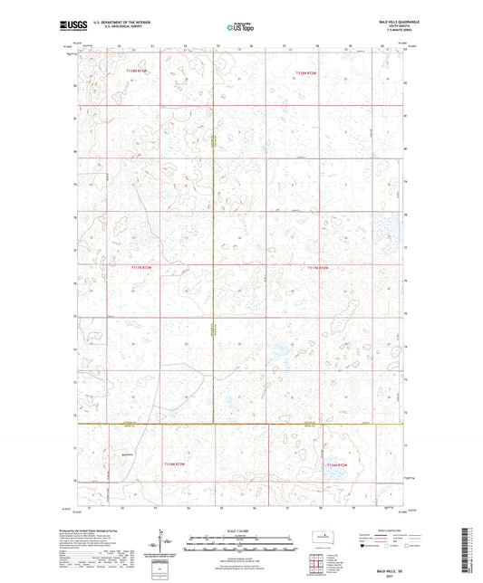 Bald Hills South Dakota US Topo Map Image