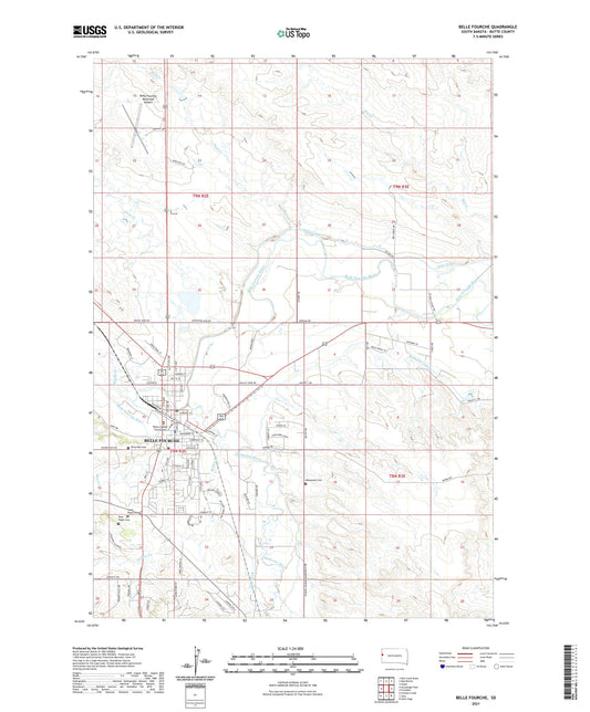 Belle Fourche South Dakota US Topo Map Image