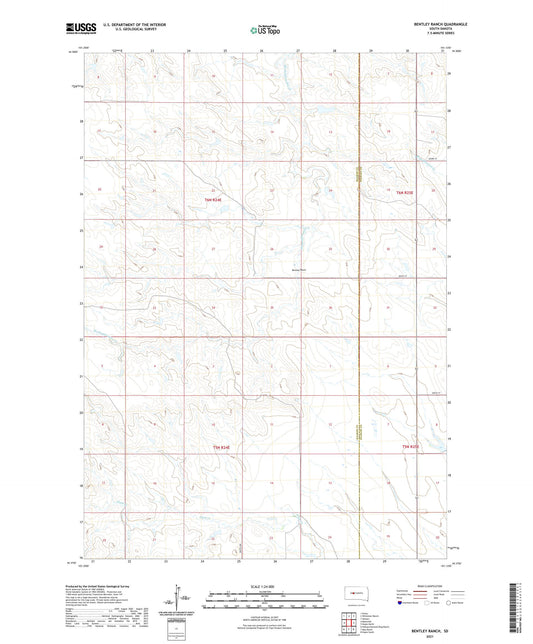 Bentley Ranch South Dakota US Topo Map Image