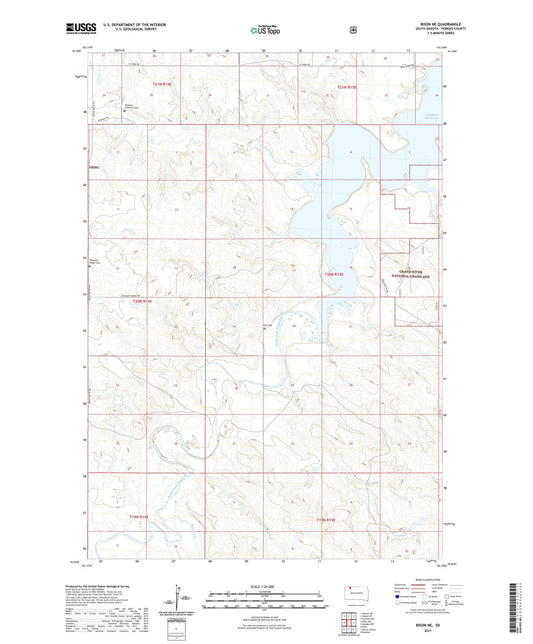 Bison NE South Dakota US Topo Map Image