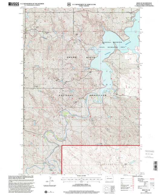 Classic USGS Bison NE South Dakota 7.5'x7.5' Topo Map Image