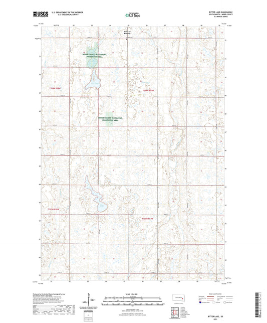 Bitter Lake South Dakota US Topo Map Image