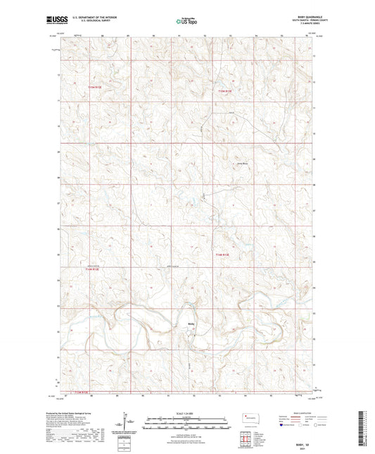 Bixby South Dakota US Topo Map Image