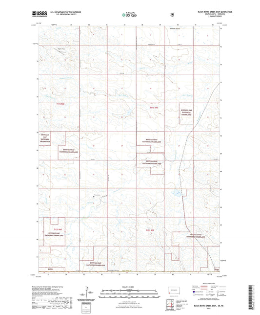 Black Banks Creek East South Dakota US Topo Map Image