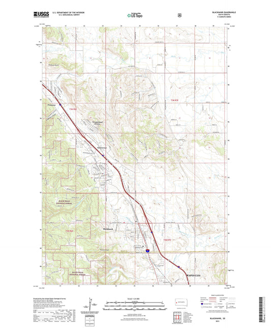 Blackhawk South Dakota US Topo Map Image