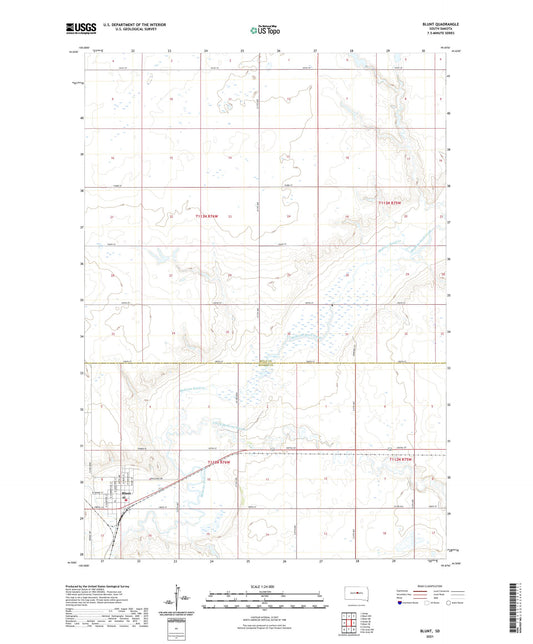 Blunt South Dakota US Topo Map Image