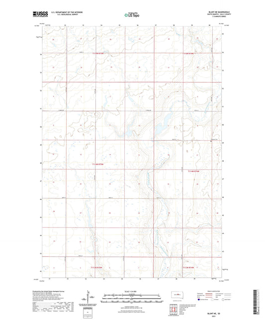 Blunt NE South Dakota US Topo Map Image
