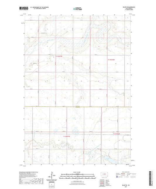 Blunt SE South Dakota US Topo Map Image
