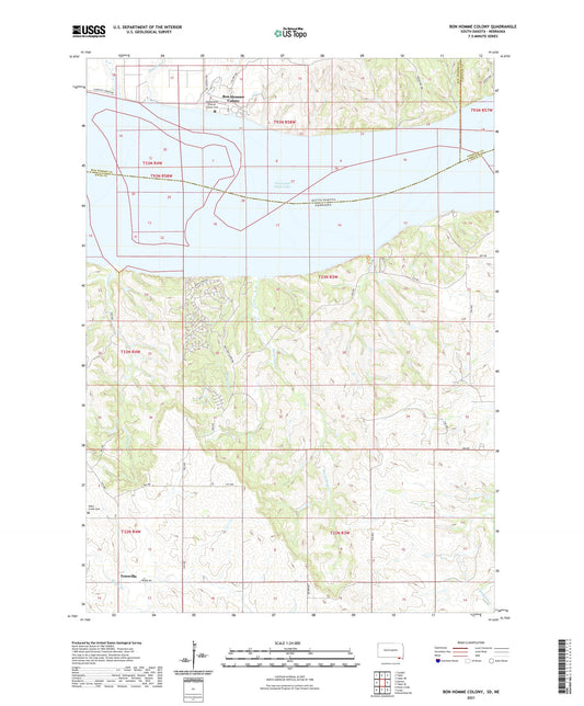 Bon Homme Colony South Dakota US Topo Map Image