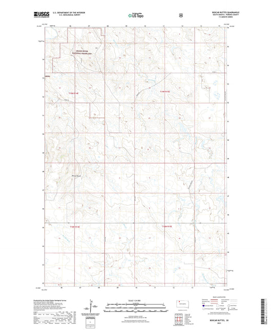 Boxcar Buttes South Dakota US Topo Map Image