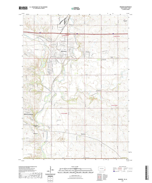 Brandon South Dakota US Topo Map Image