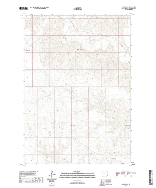 Bridger NE South Dakota US Topo Map Image