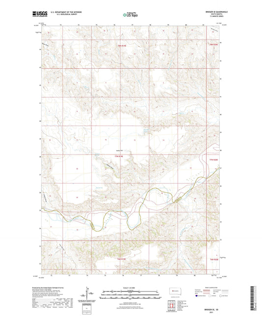 Bridger SE South Dakota US Topo Map Image